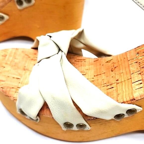 KORKS DAWSON OFF WHITE ANKLE STRAP PLATFORM WEDGE SANDALS SIZE 9 NWOB - Picture 9 of 16